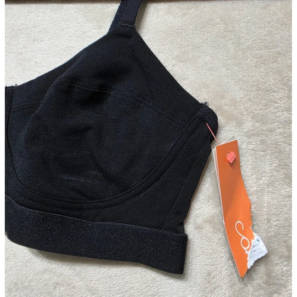 Colsie Women‎ Black Cotton Blend Wireless Mesh Back Bralette Size Small NWT